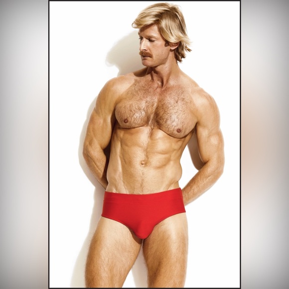 Charlie by MZ Square Cut Red Swim Brief - Small - Picture 2 of 6